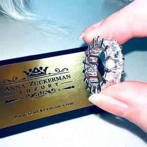 Size 7-New! Designer Eternity Ring Triple Rhodium Plated 925SS. **Size 7**